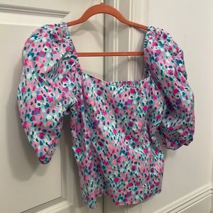 Lilly Pulitzer puff sleeve blouse